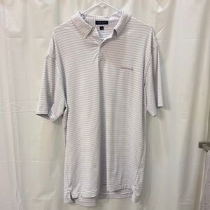 Peter Millar Men’s Isleworth White Striped Golf Shirt - Size L